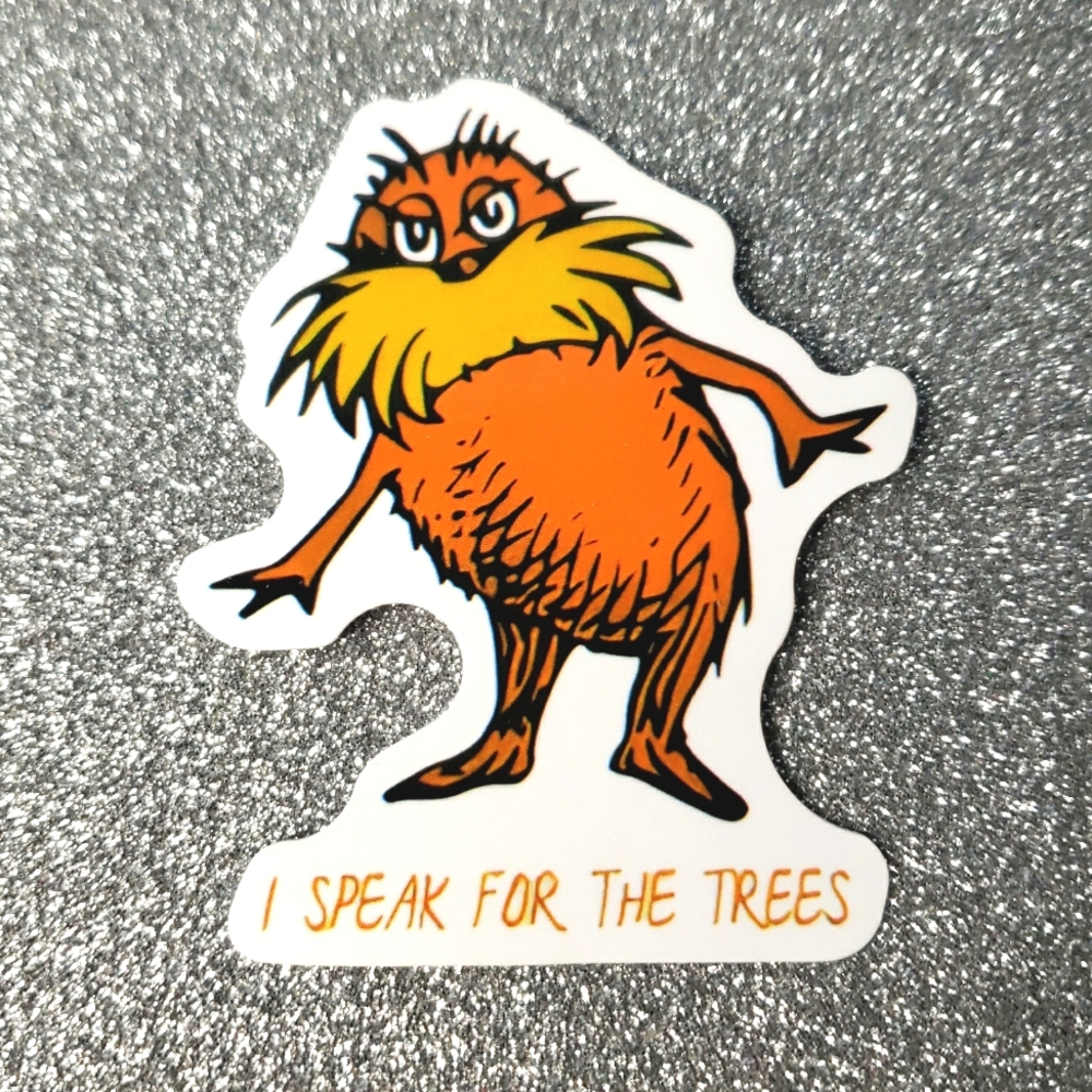 10/$10 BOOK waterproof sticker DR. SEUSS Lorax